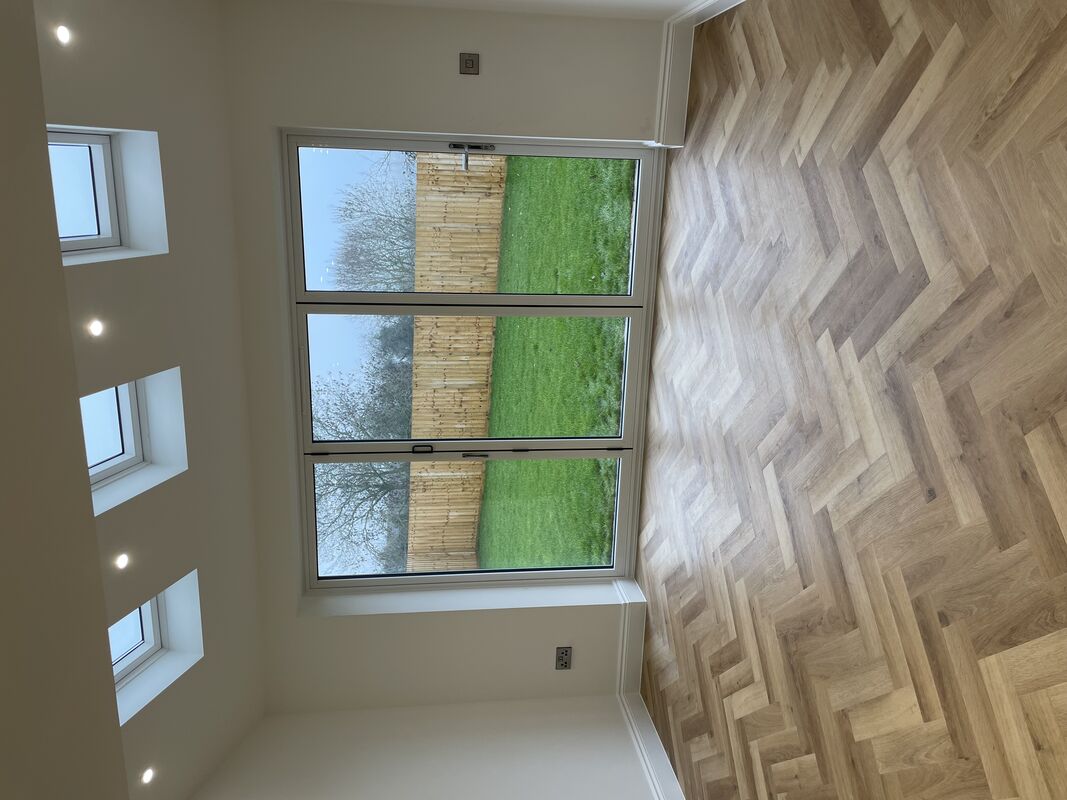 Completed bifold doors interior view