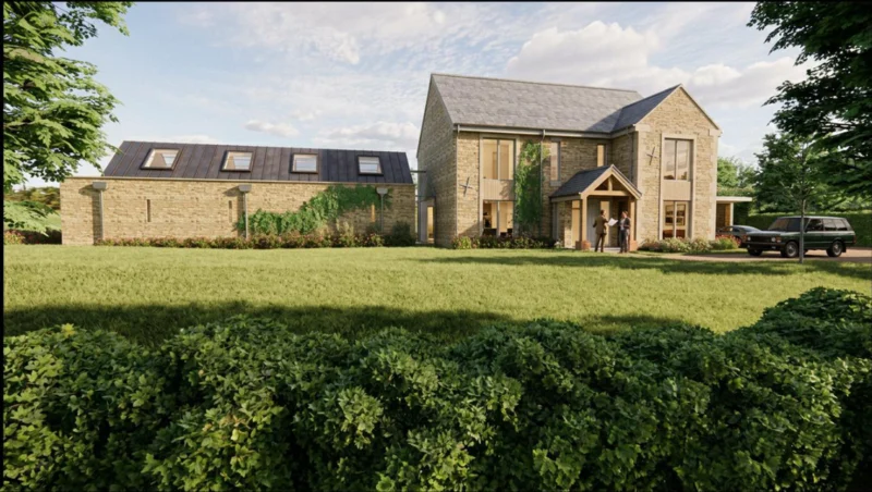 Proposed front view of Field View House at Tews End Lane, Paulerspury