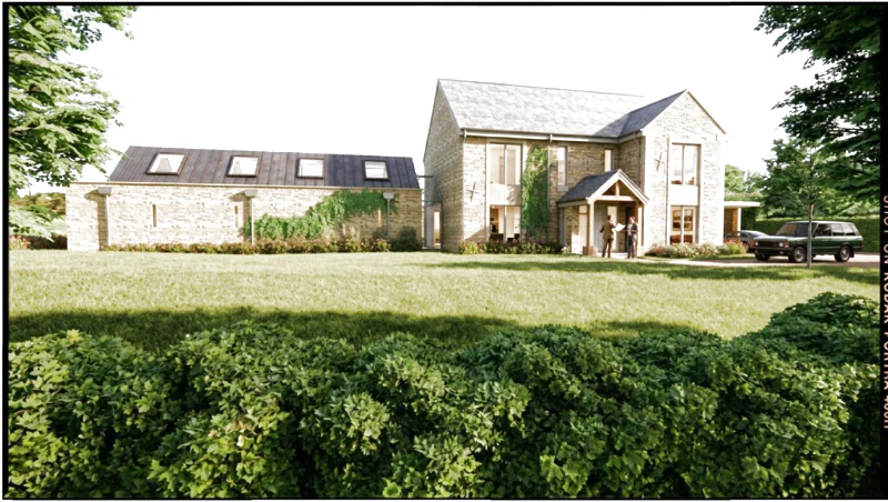 Proposed front view of Field View House at Tews End Lane, Paulerspury